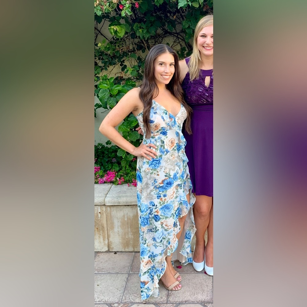 Vici Tranquility Floral Ruffle Maxi Dress